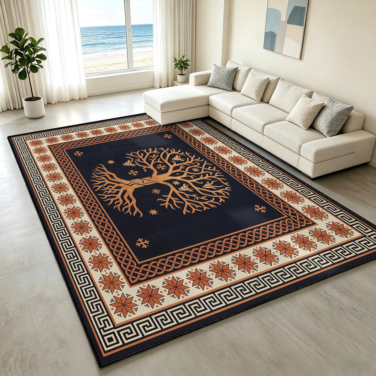 Indian Elephant Area Rug 3x5 Red Vintage Boho Tapestry Style Carpet
