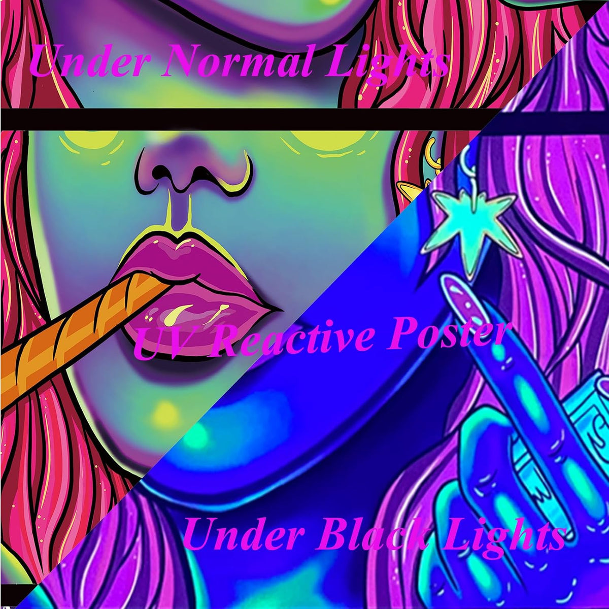 Hippie Hippy Wall Tapestry Trippy Smoking Tapestry Blacklight Tapestries for Stoner Bedroom Room Decor Weed Accessories Smoke Tapestrys Marijuana Cannabis High ST Poster Trippy Room Decor 29” x 37”