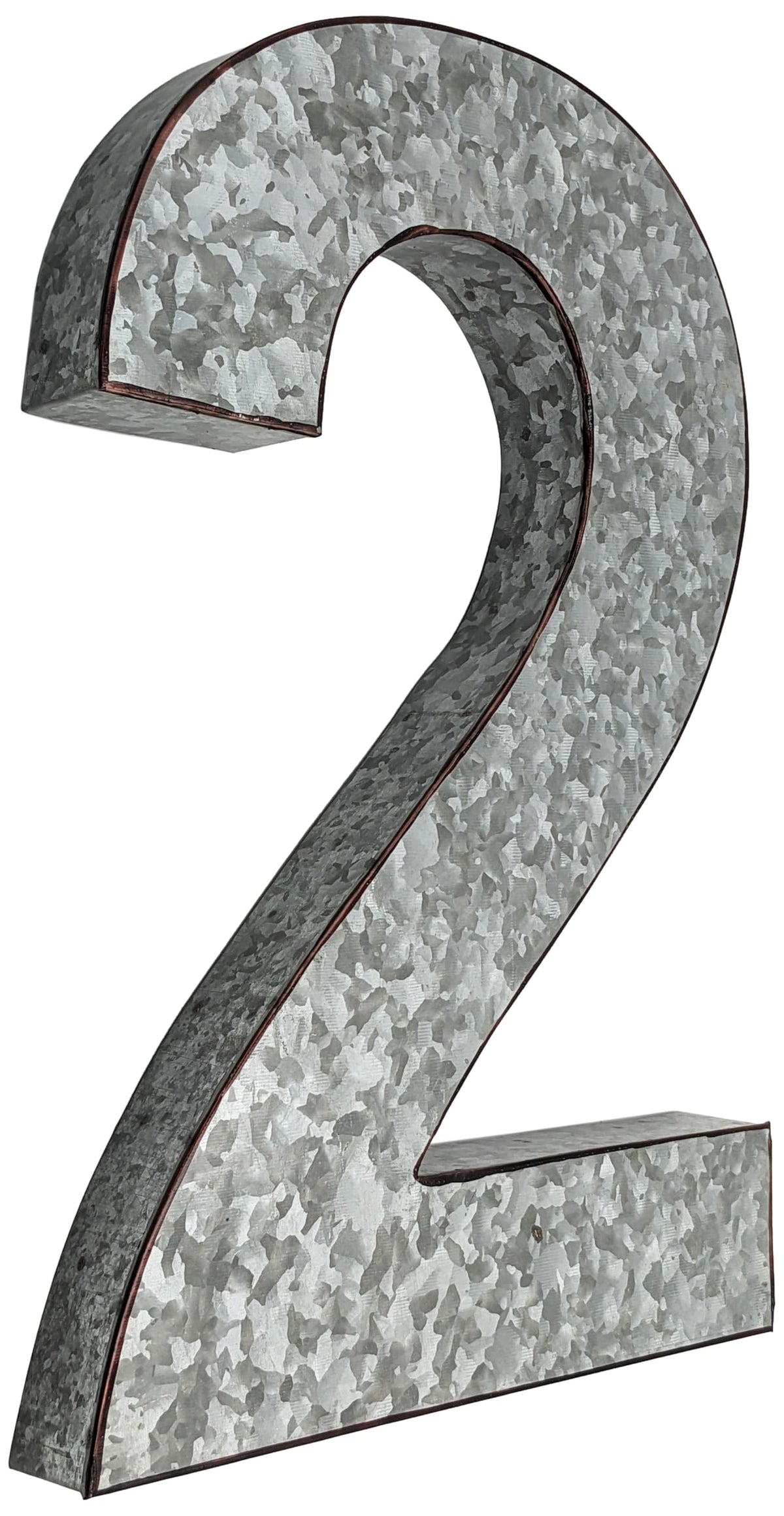 SciencePurchase 20" Metal Letter C Wall Decor, Silver with Rusted Edges, Galvanized Wall Mountable Decoration for Country, Mid-Century, or Farmhouse Themed Room or Event