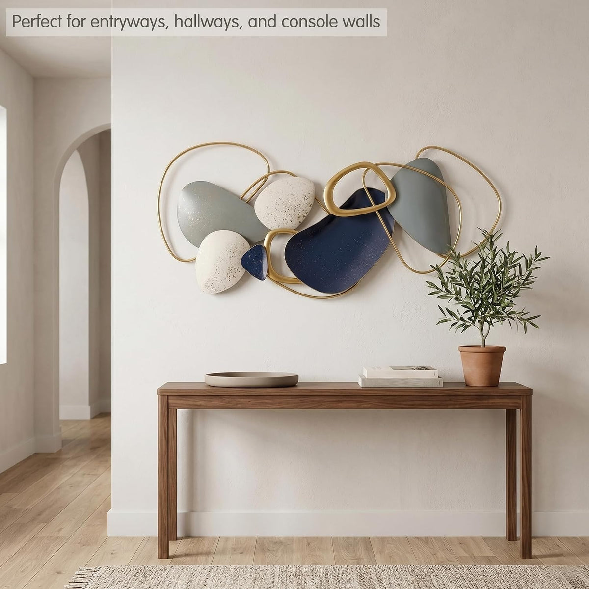 Axioglo 40" Large 3D Metal Wall Decor, Abstract Wall Art for Living Room