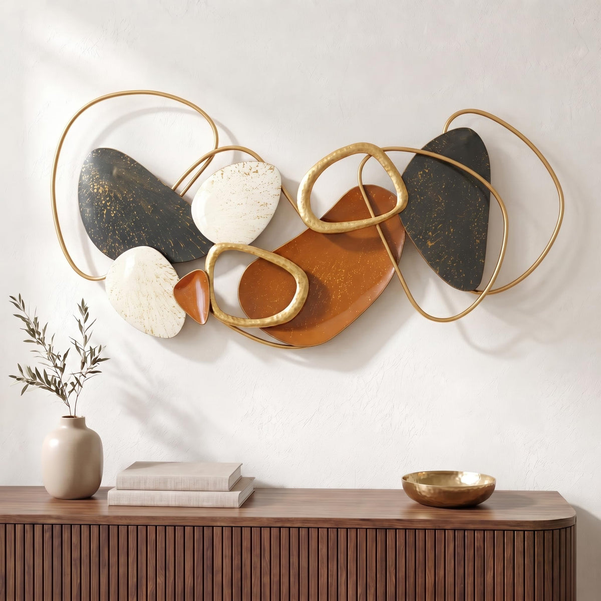 Axioglo 40" Large 3D Metal Wall Decor, Abstract Wall Art for Living Room