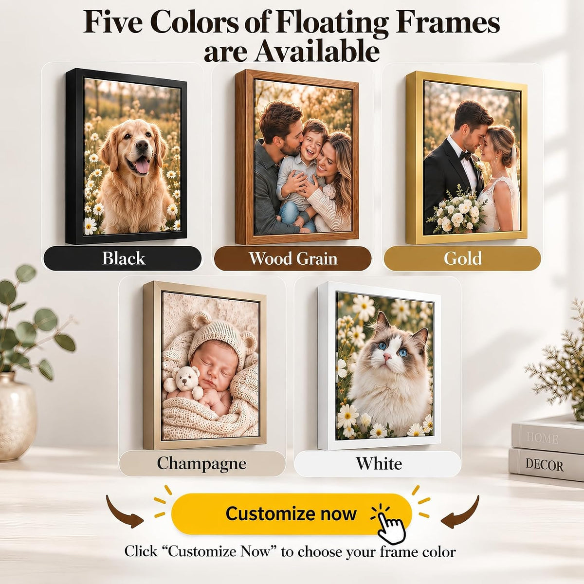 Custom Canvas Prints with Your Photo, Personalized Picture Wall Art 8x10in