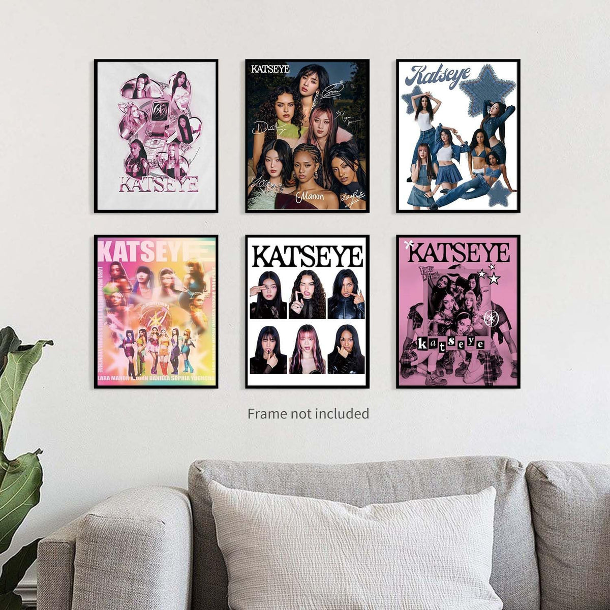 TUOCYERD Katseye Merch Katseye Poster 8x10 Inch Birthday Decorations for Room Aesthetic Music Wall Art for Teens Room Decor Gifts (Set of 6 Unframed)