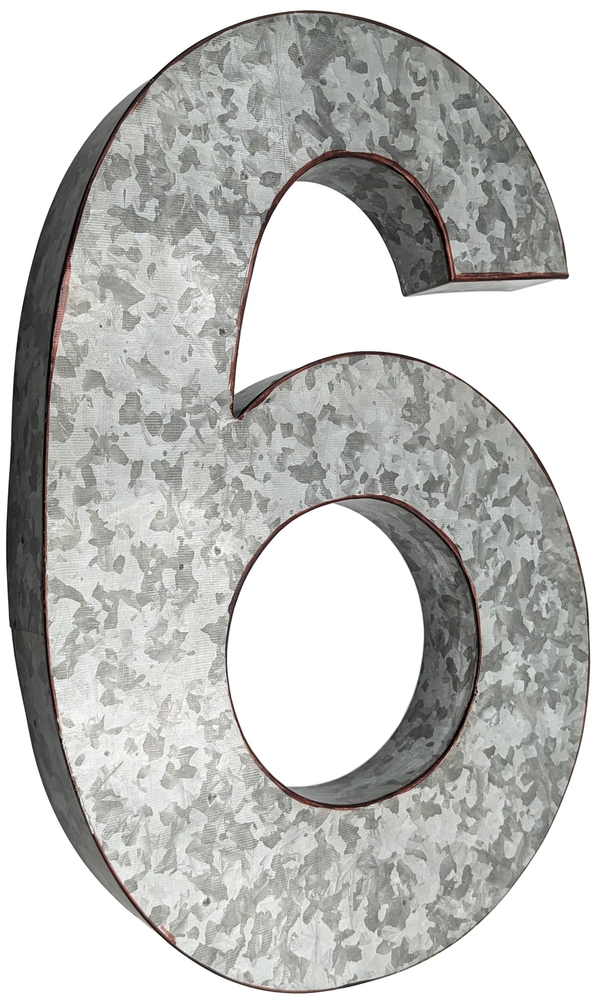 SciencePurchase 20" Metal Letter C Wall Decor, Silver with Rusted Edges, Galvanized Wall Mountable Decoration for Country, Mid-Century, or Farmhouse Themed Room or Event