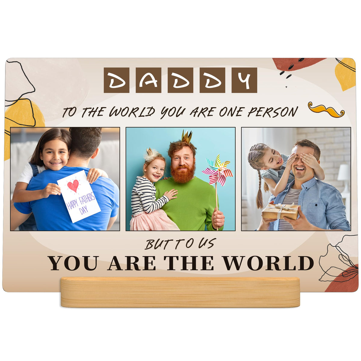 Custom Metal Photo Prints Customized photo gifts with Natural Bamboo Base