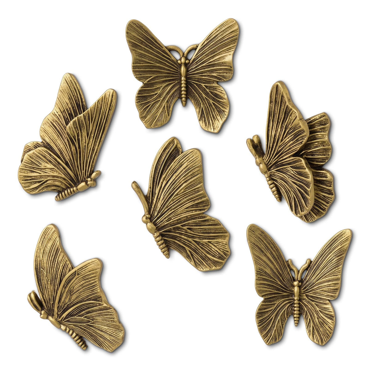 Yerliker 6 Pcs Antique Gold 3D Butterfly Wall Decor, Resin