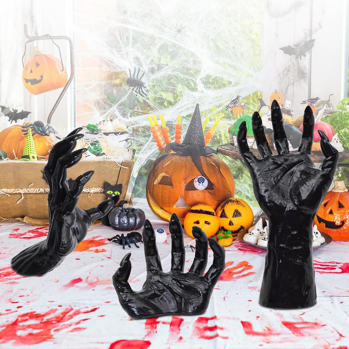 Halloween Decorations Indoor Gothic Decor: Pack of 3 Wall Mounted Hands