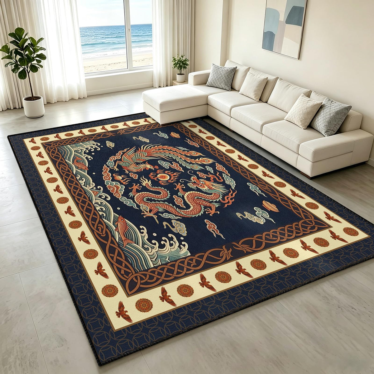 Indian Elephant Area Rug 3x5 Red Vintage Boho Tapestry Style Carpet