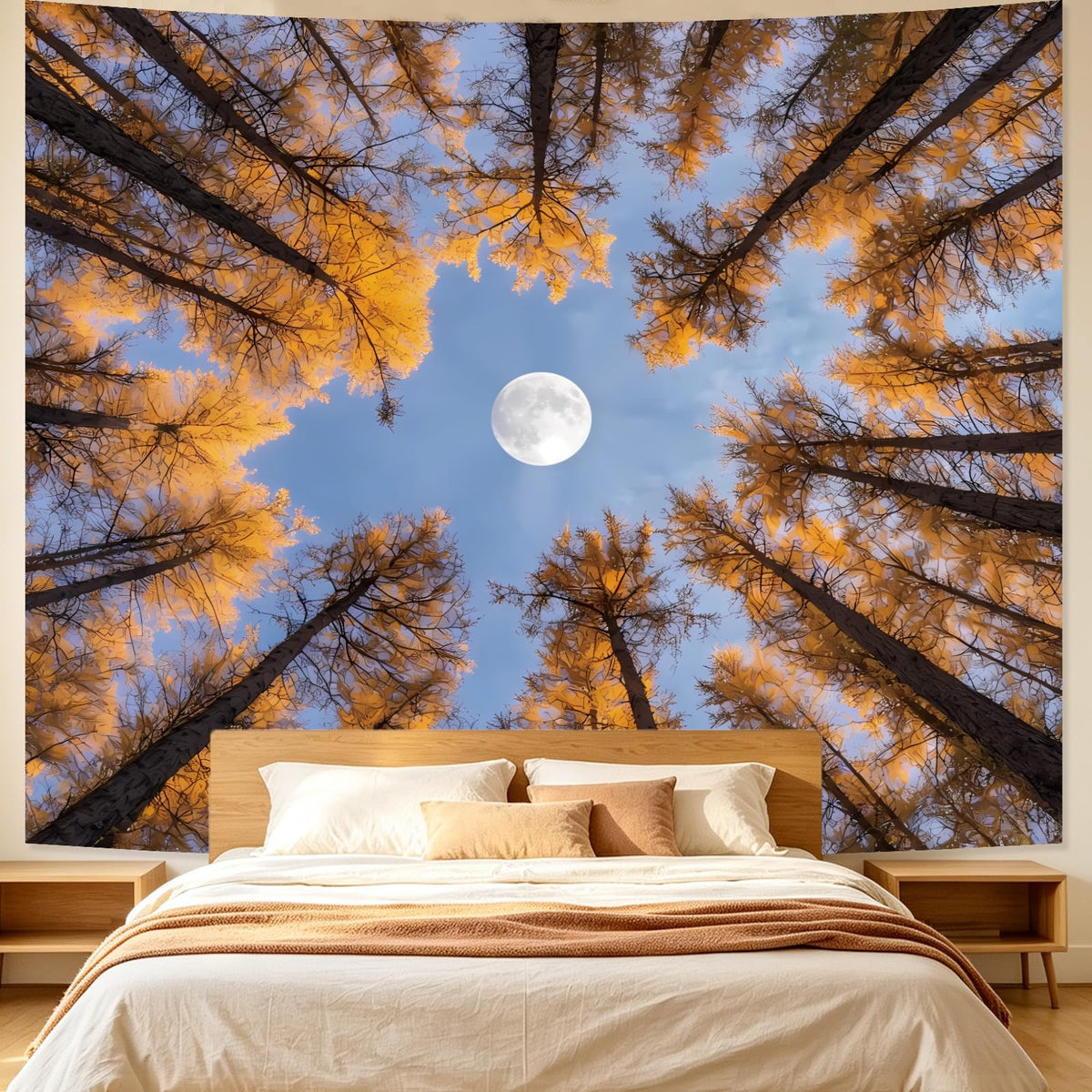 Apdidl Space Ceiling Tapestry for Bedroom, Galaxy Forest Large Wall Hanging