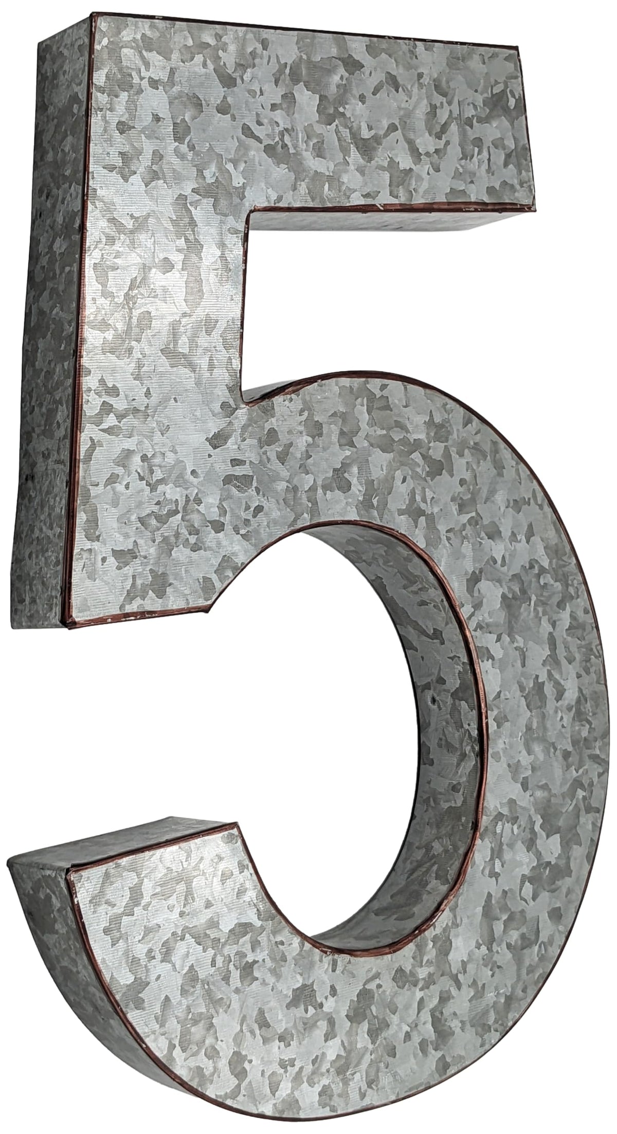 SciencePurchase 20" Metal Letter C Wall Decor, Silver with Rusted Edges, Galvanized Wall Mountable Decoration for Country, Mid-Century, or Farmhouse Themed Room or Event