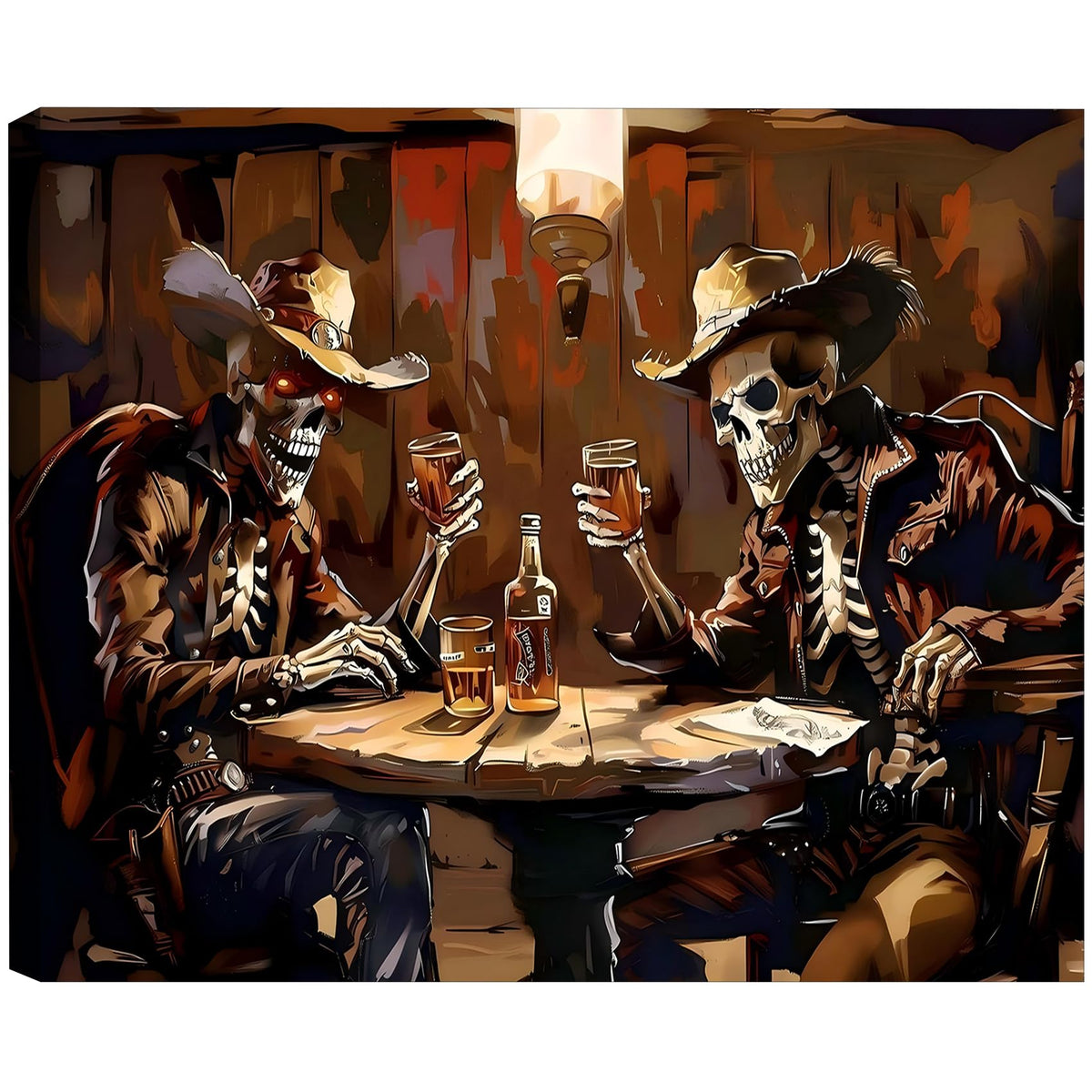 Framed Halloween Ghost Bathroom Canvas Wall Art 8x12 In, Funny Spooky Toilet Scene Canvas Prints Artwork, Dark Halloween Wall Decor Pictures for Office Home Decoration