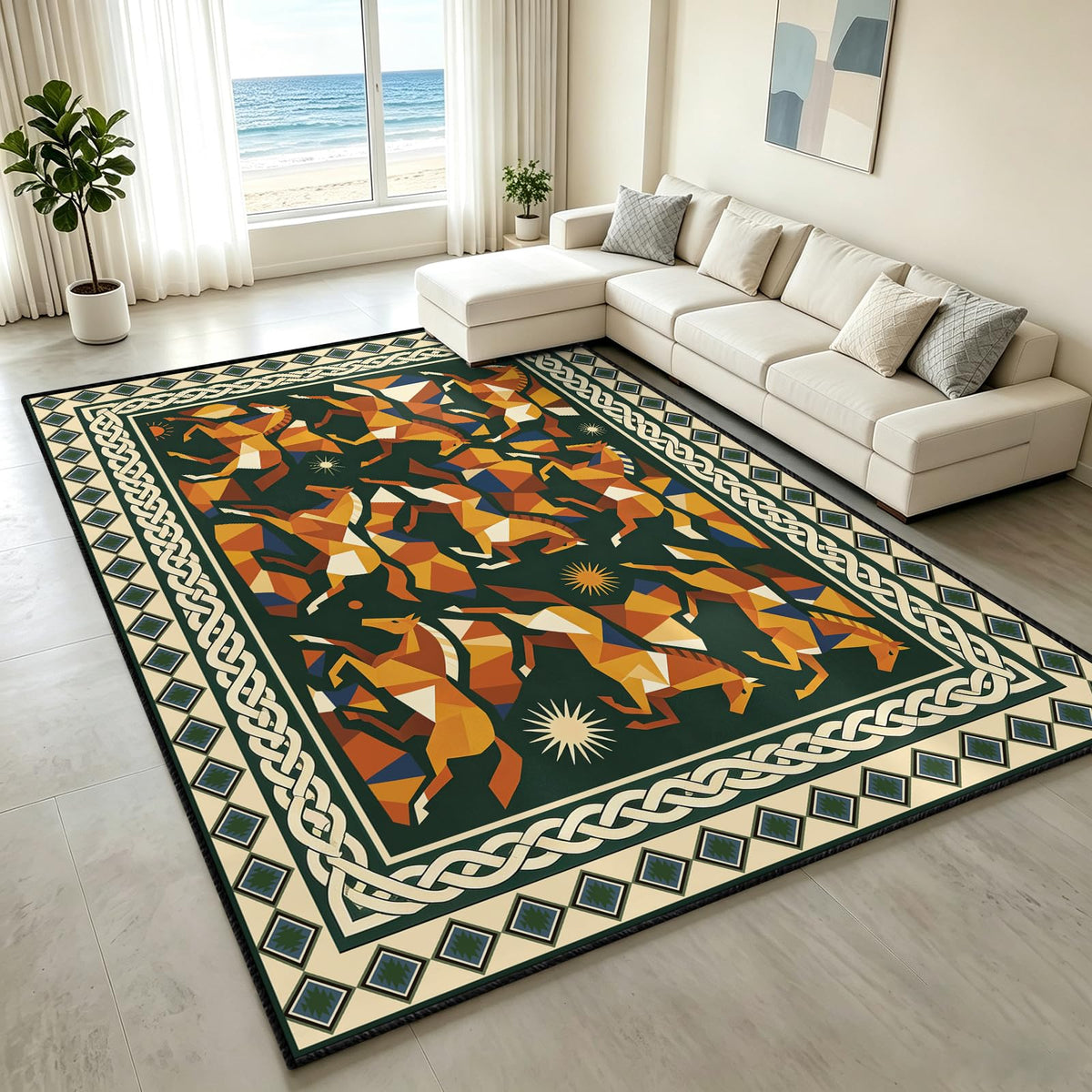 Indian Elephant Area Rug 3x5 Red Vintage Boho Tapestry Style Carpet