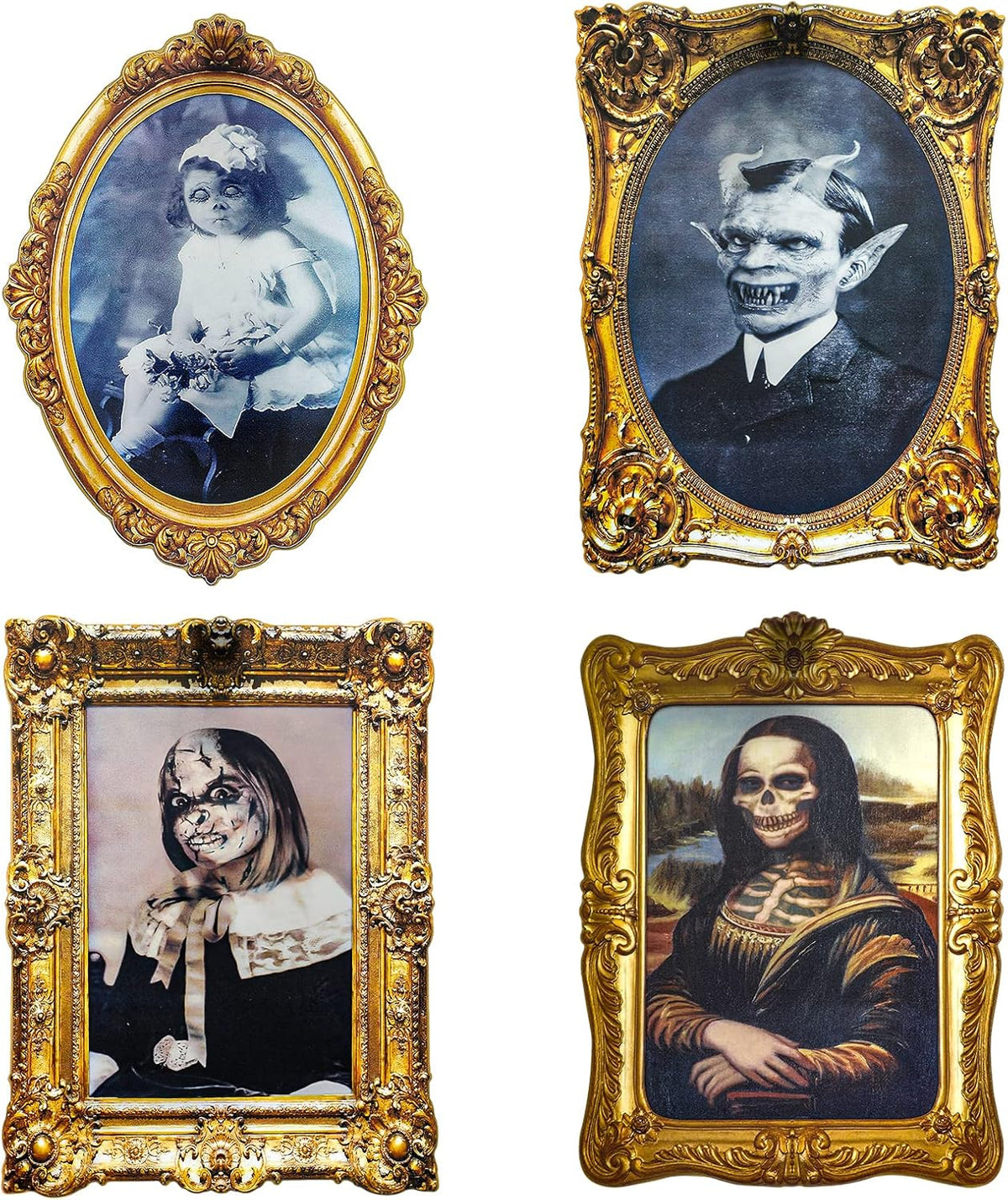 ECGER Halloween Decorations Indoor, Haunted Scary Changing Face Pictures
