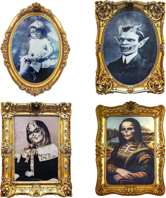 ECGER Halloween Decorations Indoor, Haunted Scary Changing Face Pictures