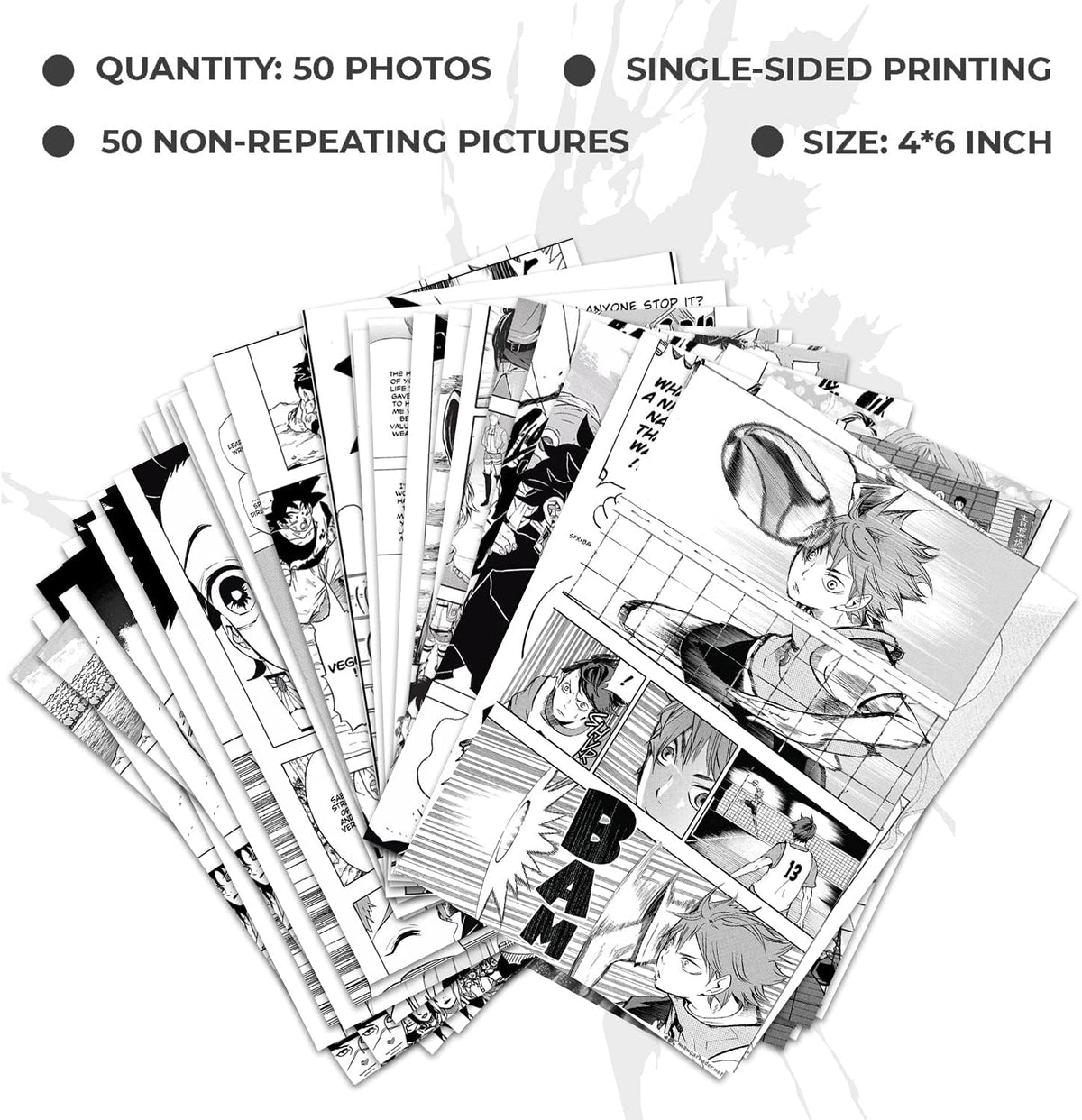 WOONKIT Anime Posters Pack - 50PCS 4X6 INCH MHA Anime Wall Collage Kit for Bedroom Wall, Dorm Decor, Teen Room Aesthetic