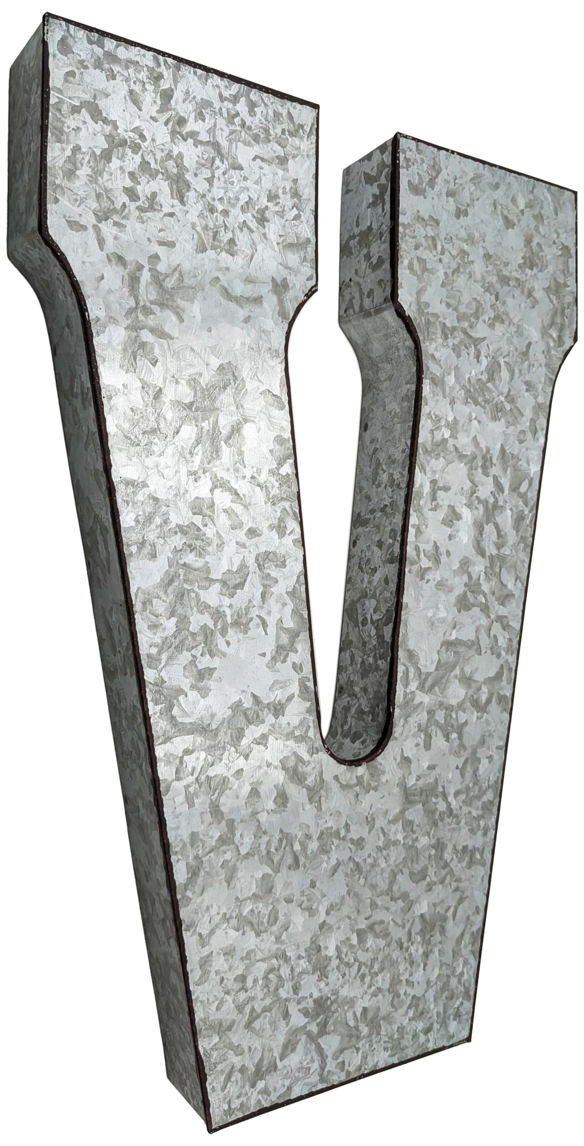 SciencePurchase 20" Metal Letter C Wall Decor, Silver with Rusted Edges, Galvanized Wall Mountable Decoration for Country, Mid-Century, or Farmhouse Themed Room or Event