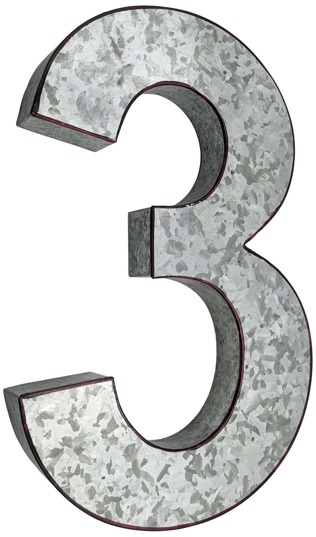 SciencePurchase 20" Metal Letter C Wall Decor, Silver with Rusted Edges, Galvanized Wall Mountable Decoration for Country, Mid-Century, or Farmhouse Themed Room or Event