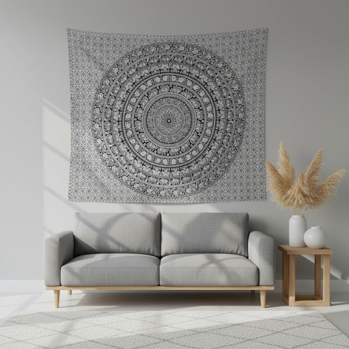 Craft Trade Cotton Mandala Tapestry, Indian Wall Hanging Decor, 50x60 In