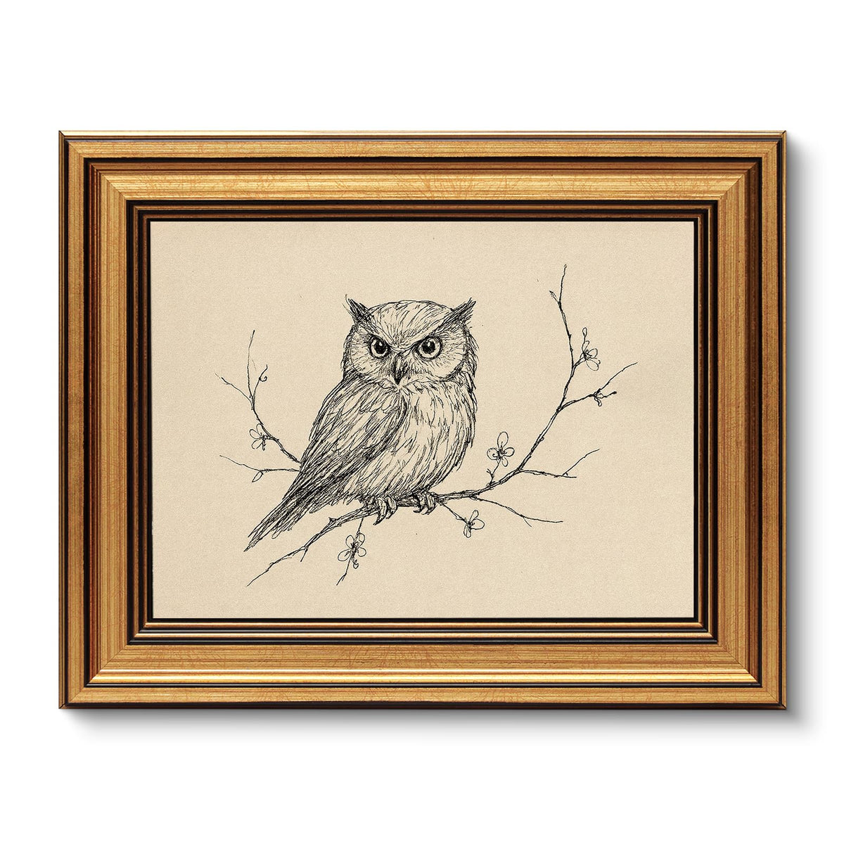 VIYYIEA Vintage Gold Framed Wall Art – Hummingbird Sketch Prints, 8x10 IN