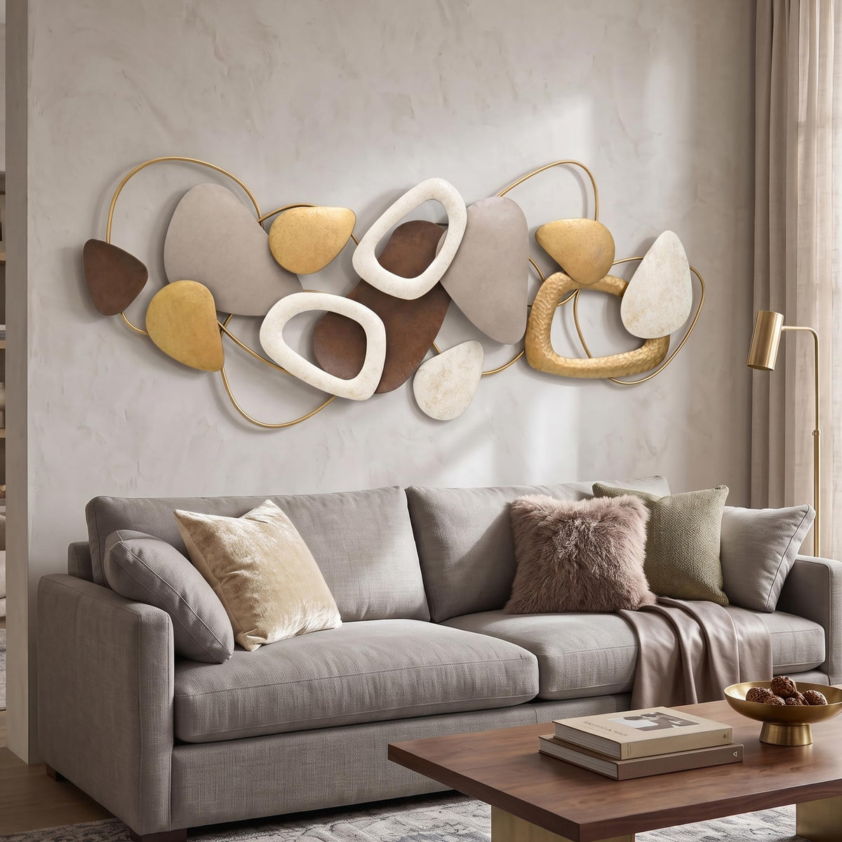 Axioglo 40" Large 3D Metal Wall Decor, Abstract Wall Art for Living Room