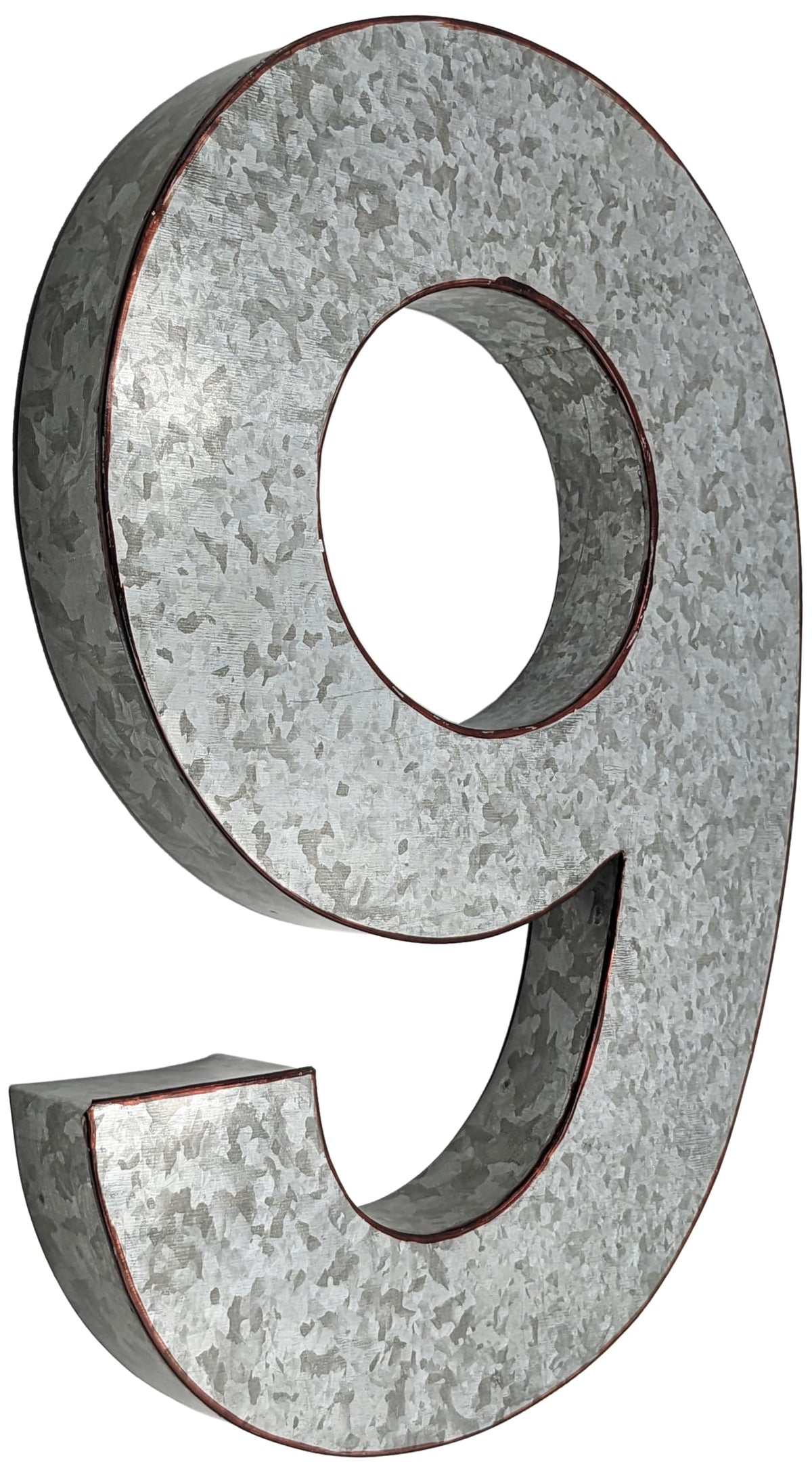 SciencePurchase 20" Metal Letter C Wall Decor, Silver with Rusted Edges, Galvanized Wall Mountable Decoration for Country, Mid-Century, or Farmhouse Themed Room or Event