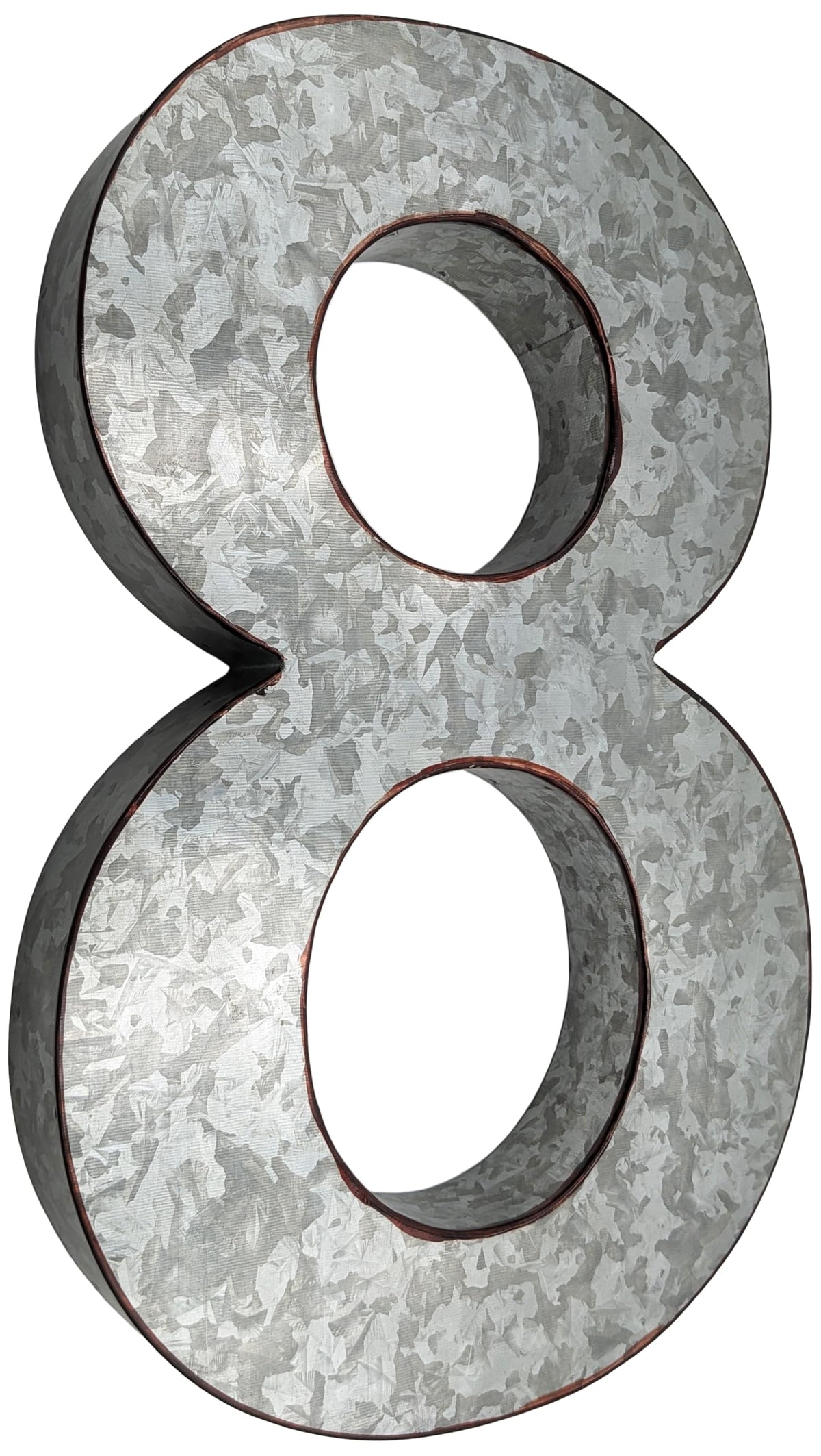 SciencePurchase 20" Metal Letter C Wall Decor, Silver with Rusted Edges, Galvanized Wall Mountable Decoration for Country, Mid-Century, or Farmhouse Themed Room or Event