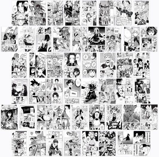 WOONKIT Anime Posters Pack - 50PCS 4X6 INCH MHA Anime Wall Collage Kit for Bedroom Wall, Dorm Decor, Teen Room Aesthetic