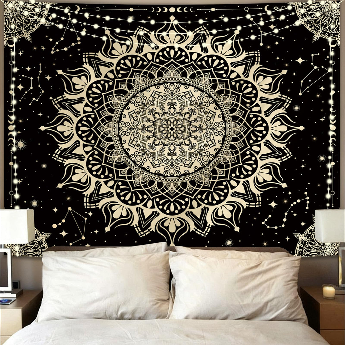 Apdidl Pink Boho Wall Tapestry for Bedroom,Mandala Bohemian Tapestries Girl