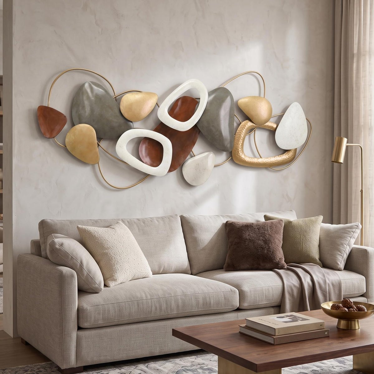Axioglo 40" Large 3D Metal Wall Decor, Abstract Wall Art for Living Room