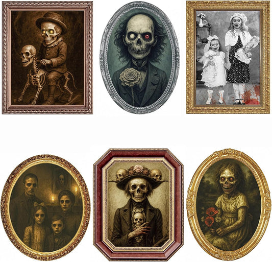 Halloween Decorations Indoor Scary, 3D Changing Face Moving Portraits 6Pack