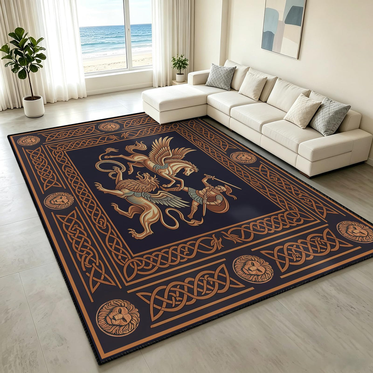 Indian Elephant Area Rug 3x5 Red Vintage Boho Tapestry Style Carpet