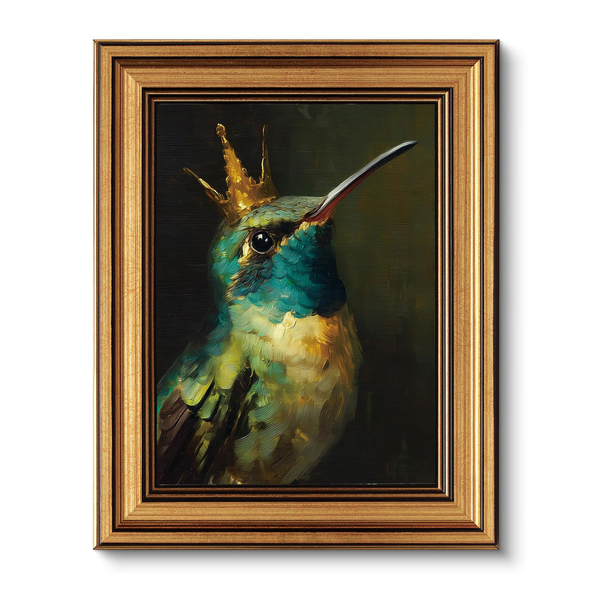 VIYYIEA Vintage Gold Framed Wall Art – Hummingbird Sketch Prints, 8x10 IN