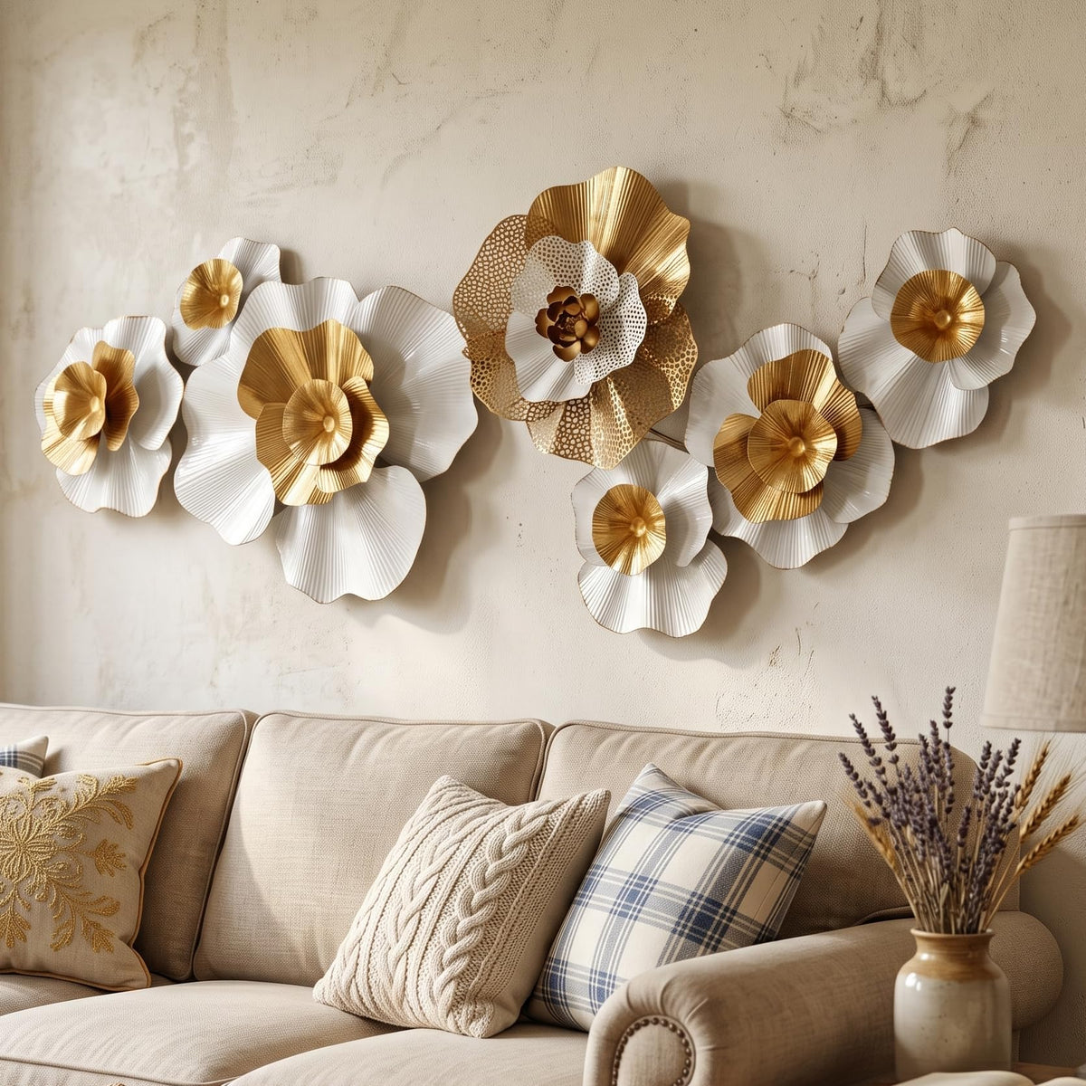 Tevqemi Large 3D Metal Wall Decor, Nature-Inspired Design