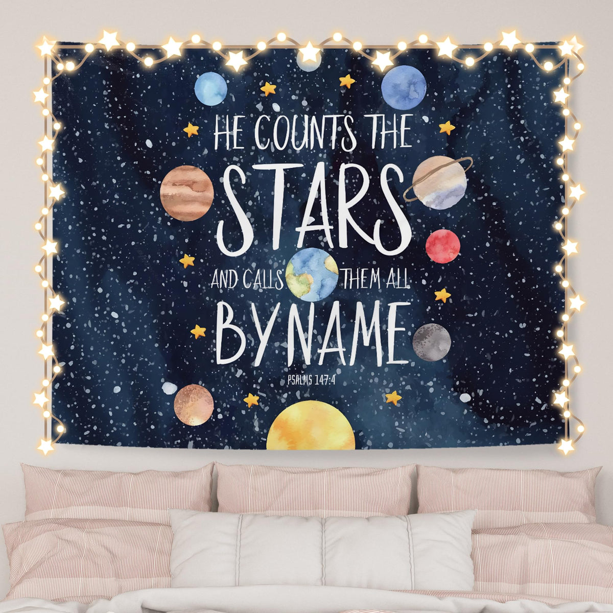 AQYIP What's the Best That Could Happen Inspirational Tapestry, Motivational Tapestry Decorative, Trendy Blue Positive Quote Wall Tapestries Blanket Decor for Home Office, 50x60 Inch