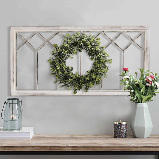 Oakrain Wood Window Frame Wall Art, 39"x 20" Rustic Wall Decor for Home