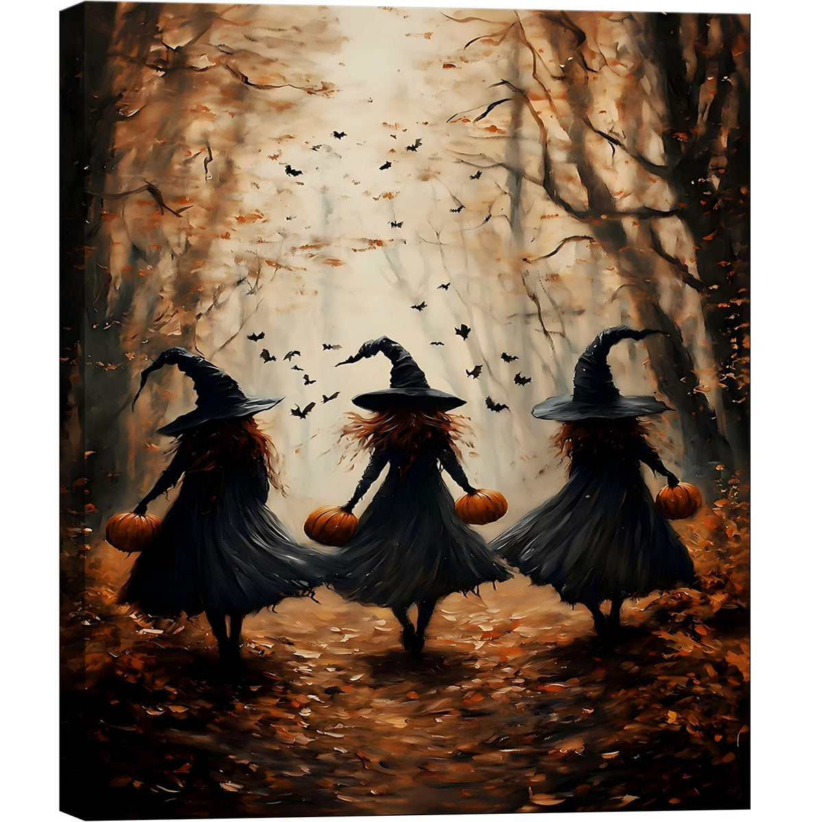 Framed Halloween Ghost Bathroom Canvas Wall Art 8x12 In, Funny Spooky Toilet Scene Canvas Prints Artwork, Dark Halloween Wall Decor Pictures for Office Home Decoration