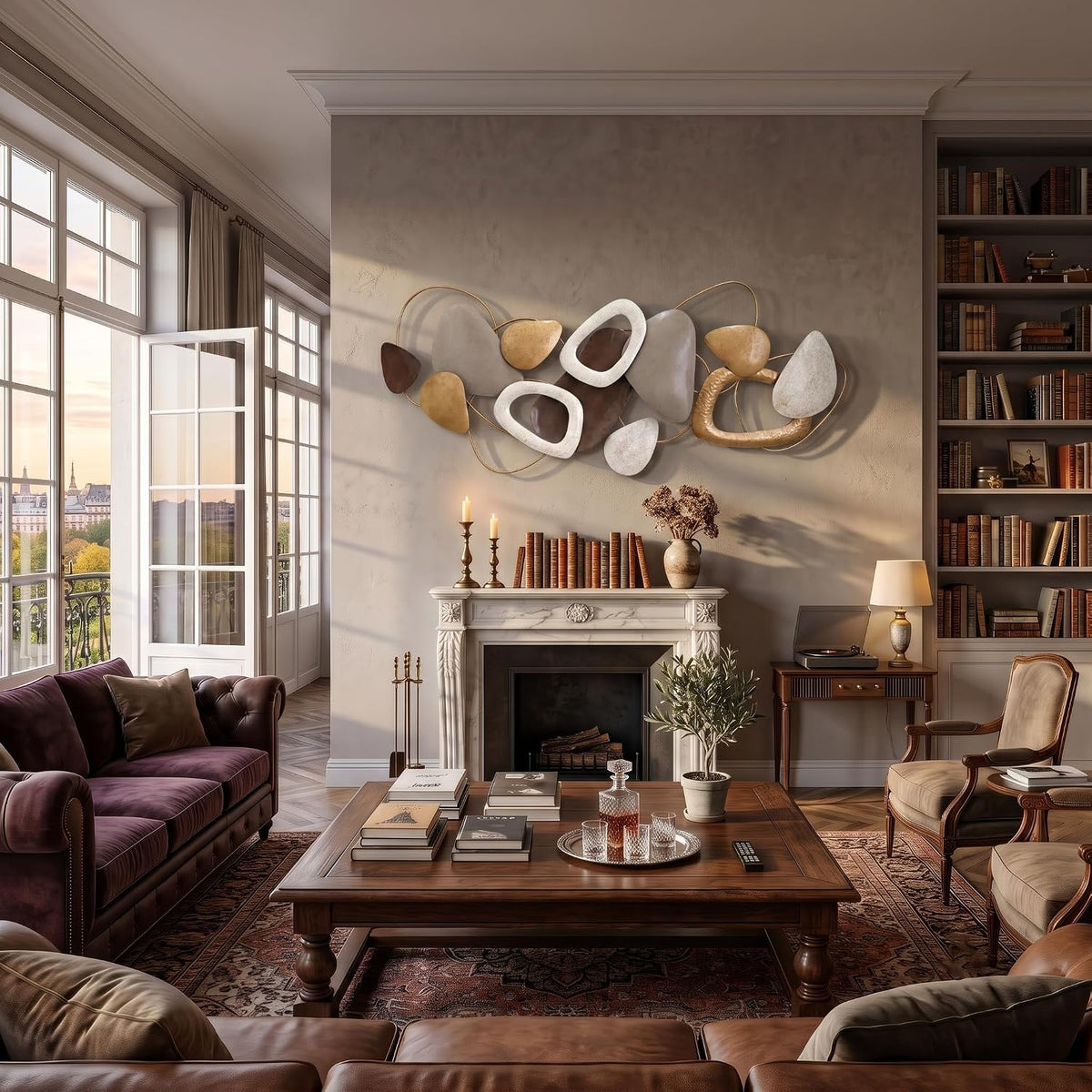 Tevqemi Large 3D Metal Wall Decor, Nature-Inspired Design