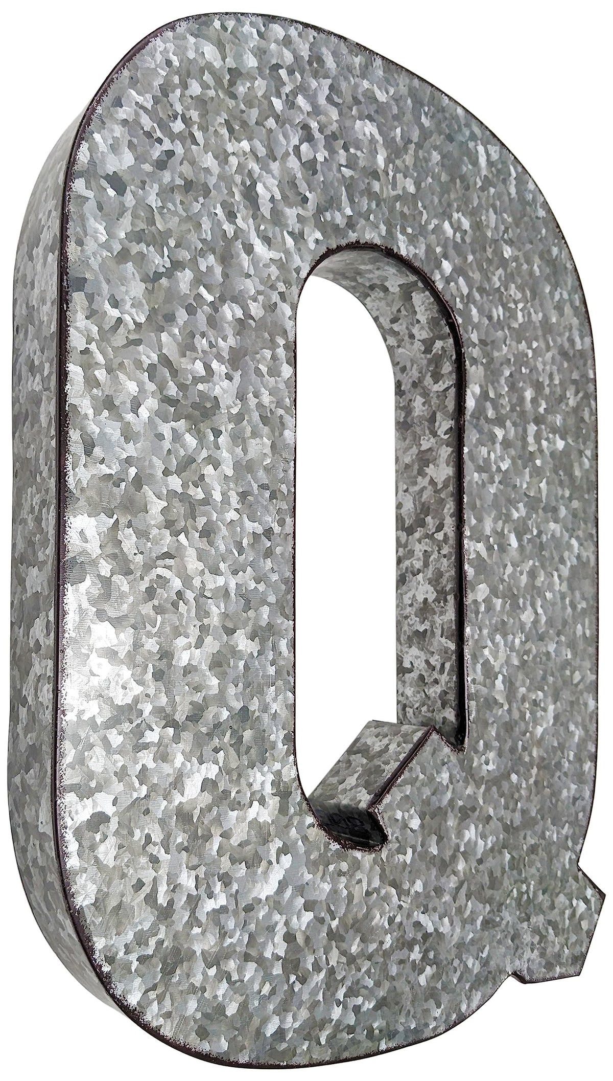 SciencePurchase 20" Metal Letter C Wall Decor, Silver with Rusted Edges, Galvanized Wall Mountable Decoration for Country, Mid-Century, or Farmhouse Themed Room or Event