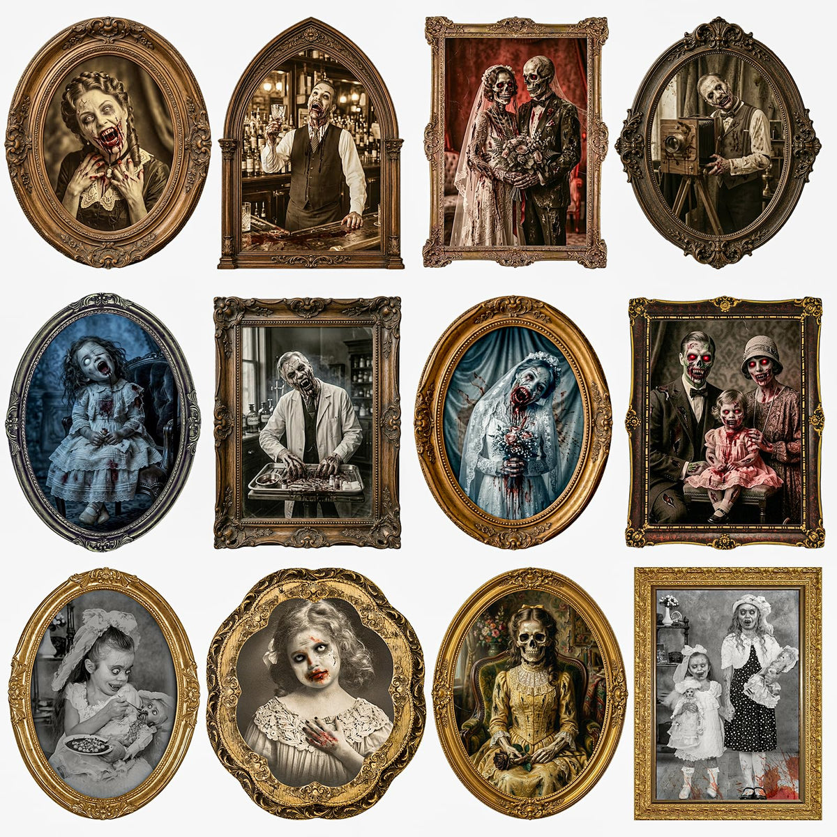 Halloween Decorations Indoor Scary, 3D Changing Face Moving Portraits 6Pack