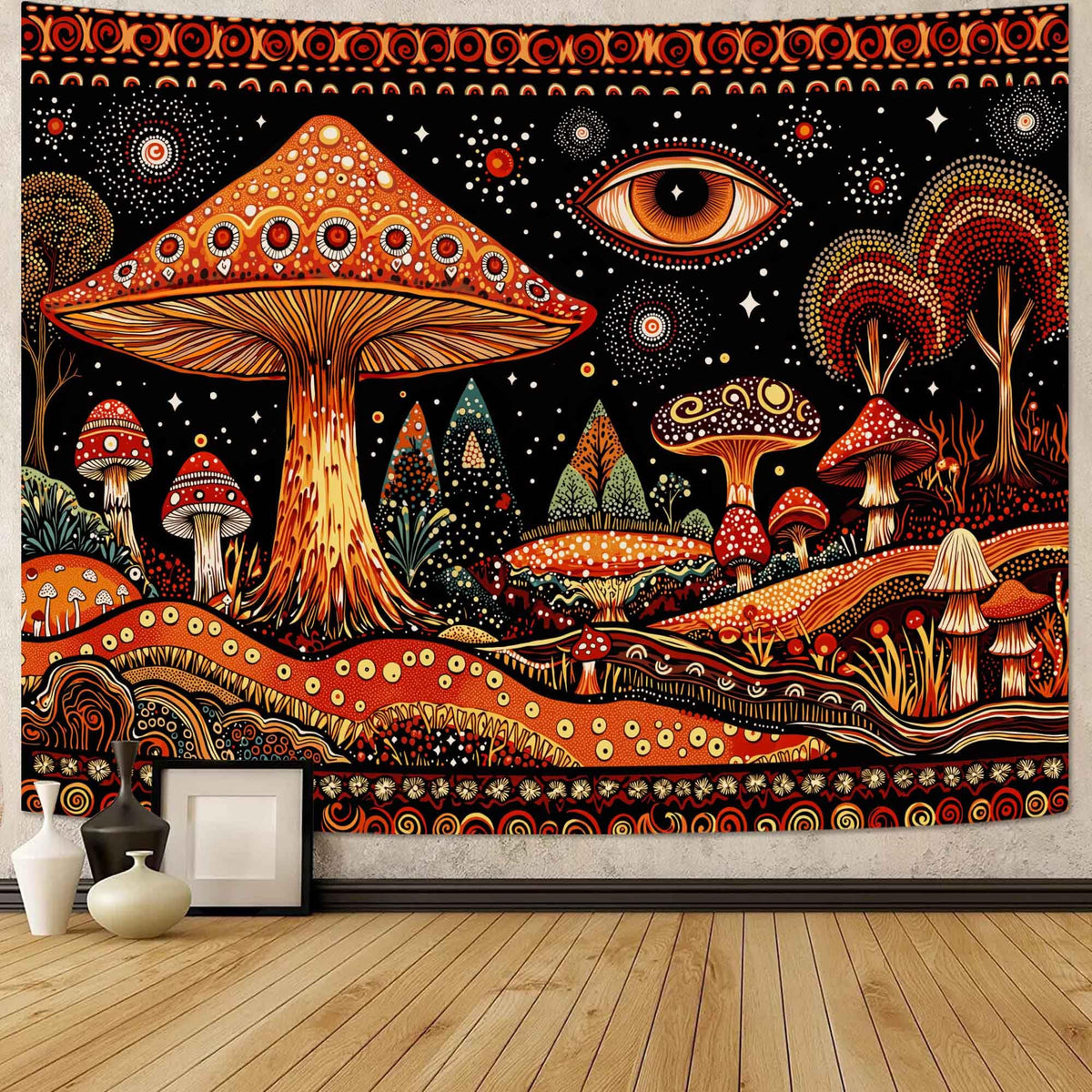 Lifeel Black and White Floral Tapestry, Boho Aesthetic Tapestries, Wall Hanging for Bedroom Living Room Dorm