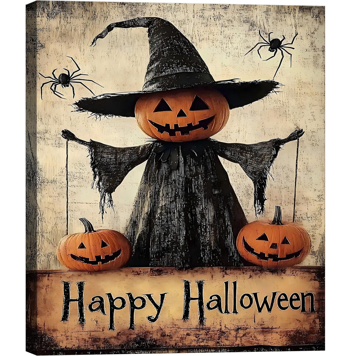 Framed Halloween Ghost Bathroom Canvas Wall Art 8x12 In, Funny Spooky Toilet Scene Canvas Prints Artwork, Dark Halloween Wall Decor Pictures for Office Home Decoration