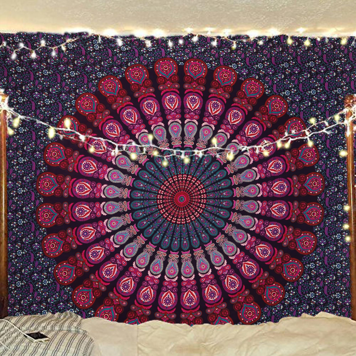 Bless International-Organic-Cotton-Purple-Pink-Handmade-Mandala-Tapestry