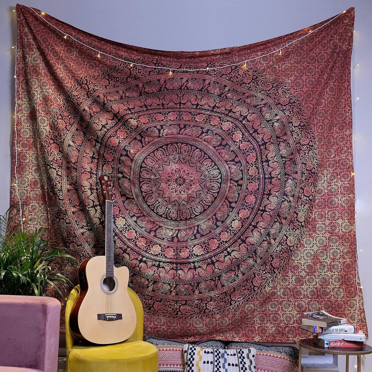 Craft Trade Cotton Mandala Tapestry, Indian Wall Hanging Decor, 50x60 In