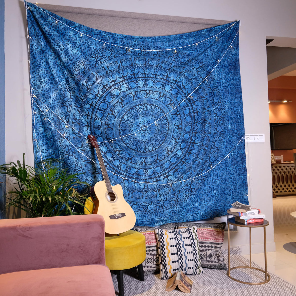 Craft Trade Cotton Mandala Tapestry, Indian Wall Hanging Decor, 50x60 In