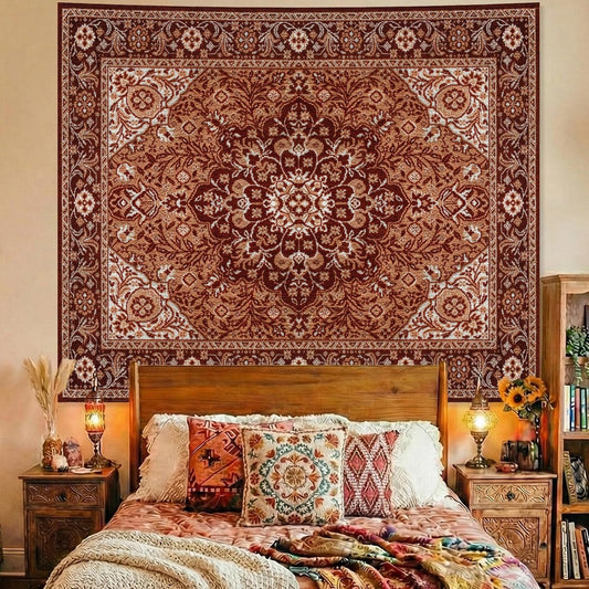 Apdidl Boho Mandala Hippie Wall Tapestry,Orange Vintage Indian Tapestries