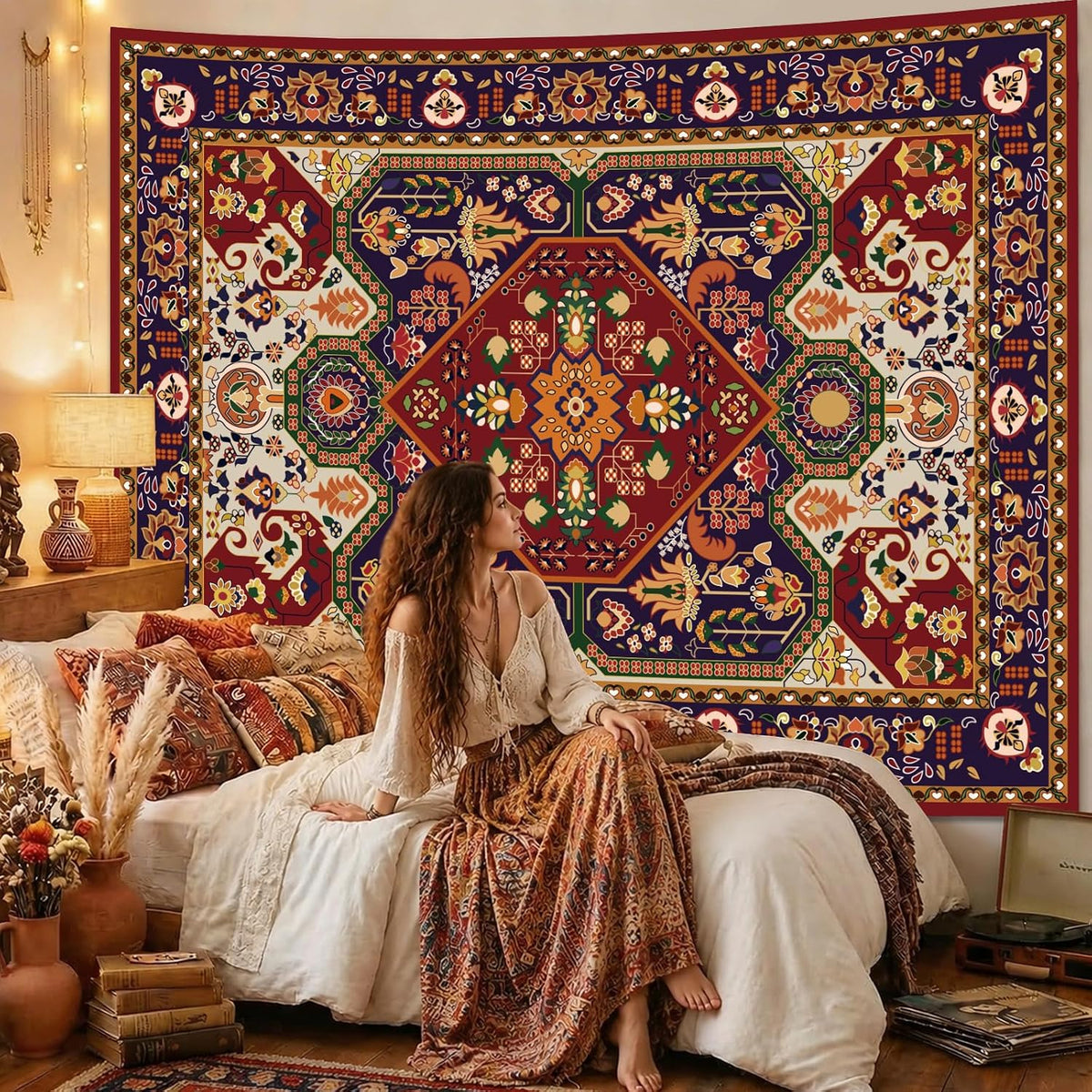 Apdidl Boho Hippie Wall Tapestry for Bedroom, Mandala Indian Tapestries