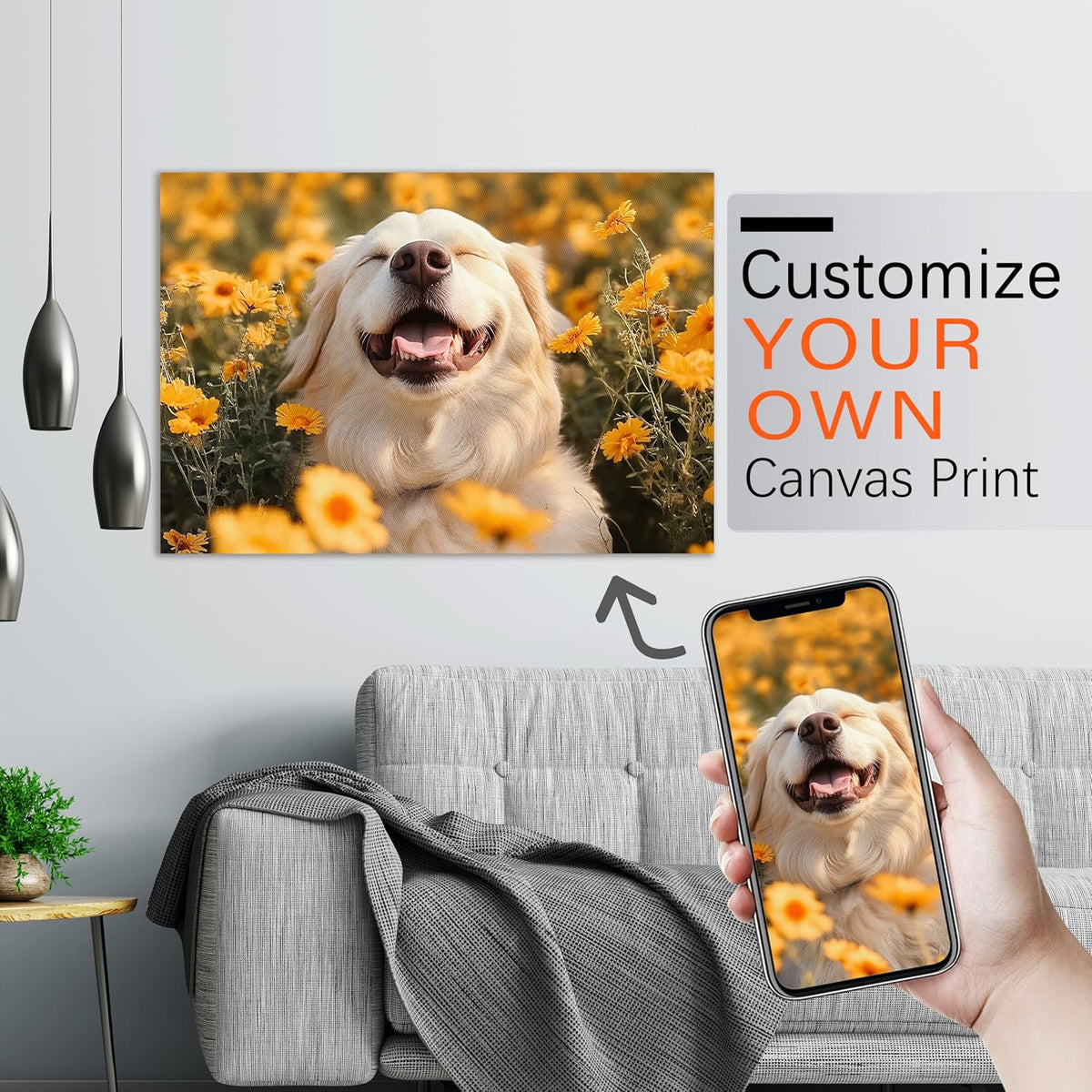 Ship Next Day Custom Canvas Prints with Your Photos Personalized Canvas