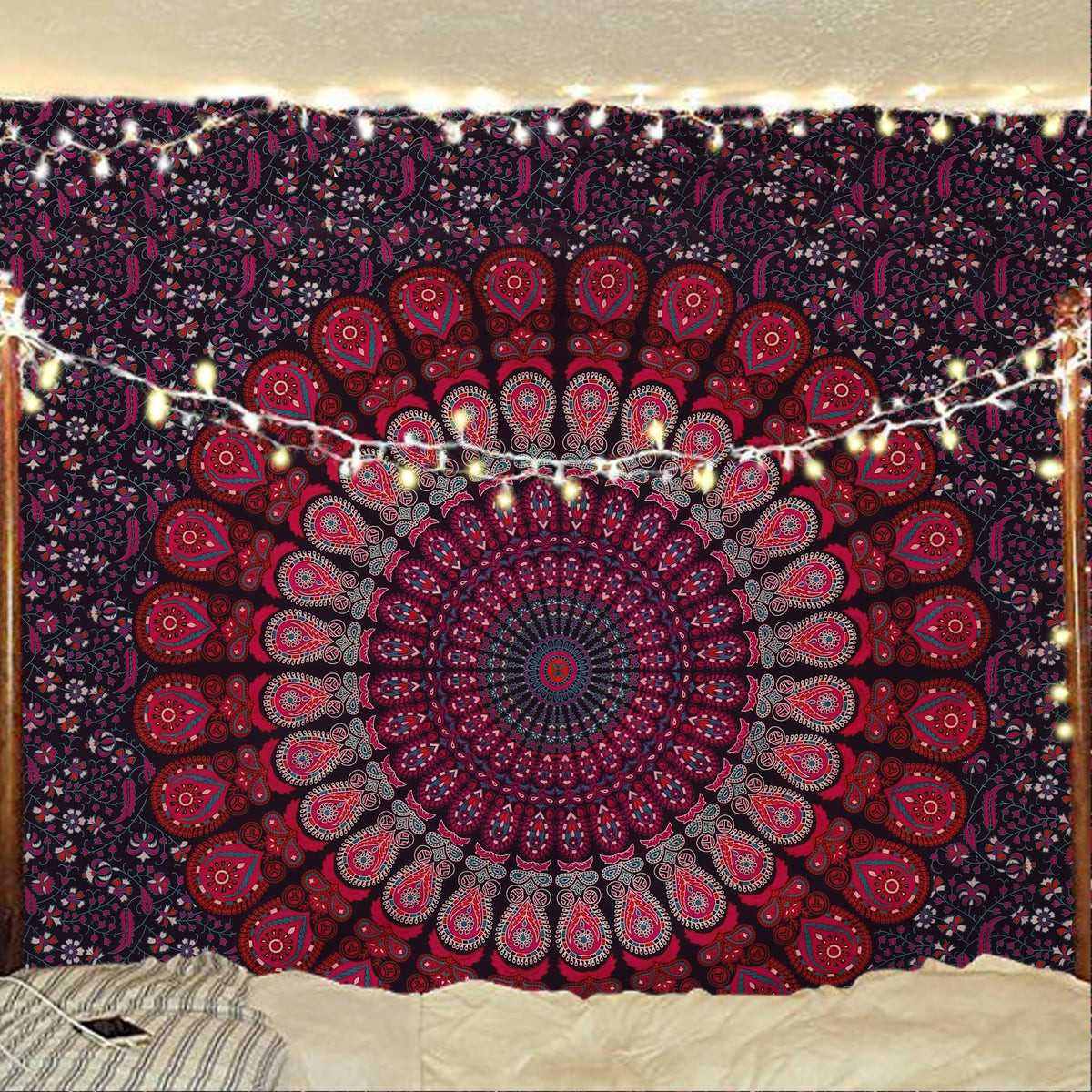 Bless International-Organic-Cotton-Purple-Pink-Handmade-Mandala-Tapestry