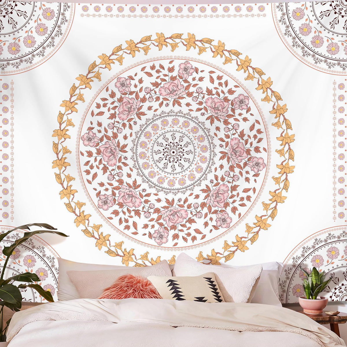 Tichgeim Green Hippie Tapestry Wall Hanging, Large Boho Mandala Tapestries