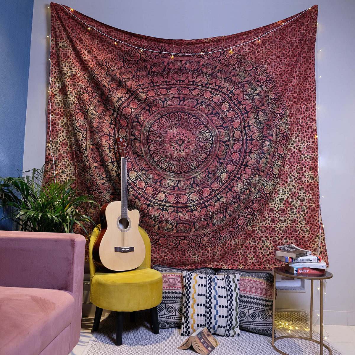 Craft Trade Cotton Mandala Tapestry, Indian Wall Hanging Decor, 50x60 In